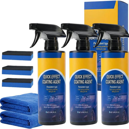 Quick Effect Car Coating Spray, Waterless Wash & Polish, Car Coating Spray for Shine & Protection, Quick Acting Paint Protection and Glass Cleaner (3pcs)