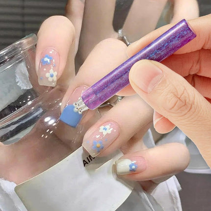 5 Petal Flower Nail Dotting Pen,Nail Art Dotting Tools,Flower Design Tool,1.8mm Fine Tip Rhinestone Dot Paint Tool for Tracing Drawing Painting Transferring Embossing Sculpting