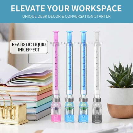 3/6/9-Pack Syringe Shaped Gel Pens, 2026 New Creative Syringe Shaped Gel Ink Pens for Funny, Nurse Accessories for Work and Nursing School Supplies, Beautiful Ballpoint Pens for Gift (3Pcs)