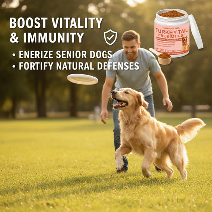Lumiqour Turkey Tail for Dogs, Turkey Tail Mushroom Powder, Support Your Mature Dog’s Immunity, Gut, Skin, 3.99oz/PCS (1PCS)