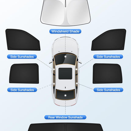 Canvcle Sunshades for Dodge Ram 2500 3500 2010-2025 2026 Accessories Windshield Sun Shade Side Rear Window Shade Cover Sun Visor Shield Privacy Protection Keep Vehicle Cool Black 6PCS
