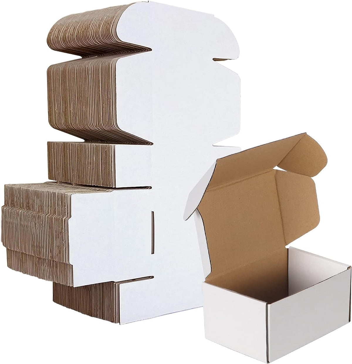 6 x 4 x 3 Inch White Corrugated Literature Mailer Boxes, Set of 50
