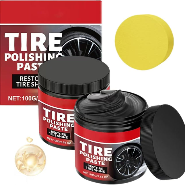 2-Piece Car Tire Shine Paste with Sponge