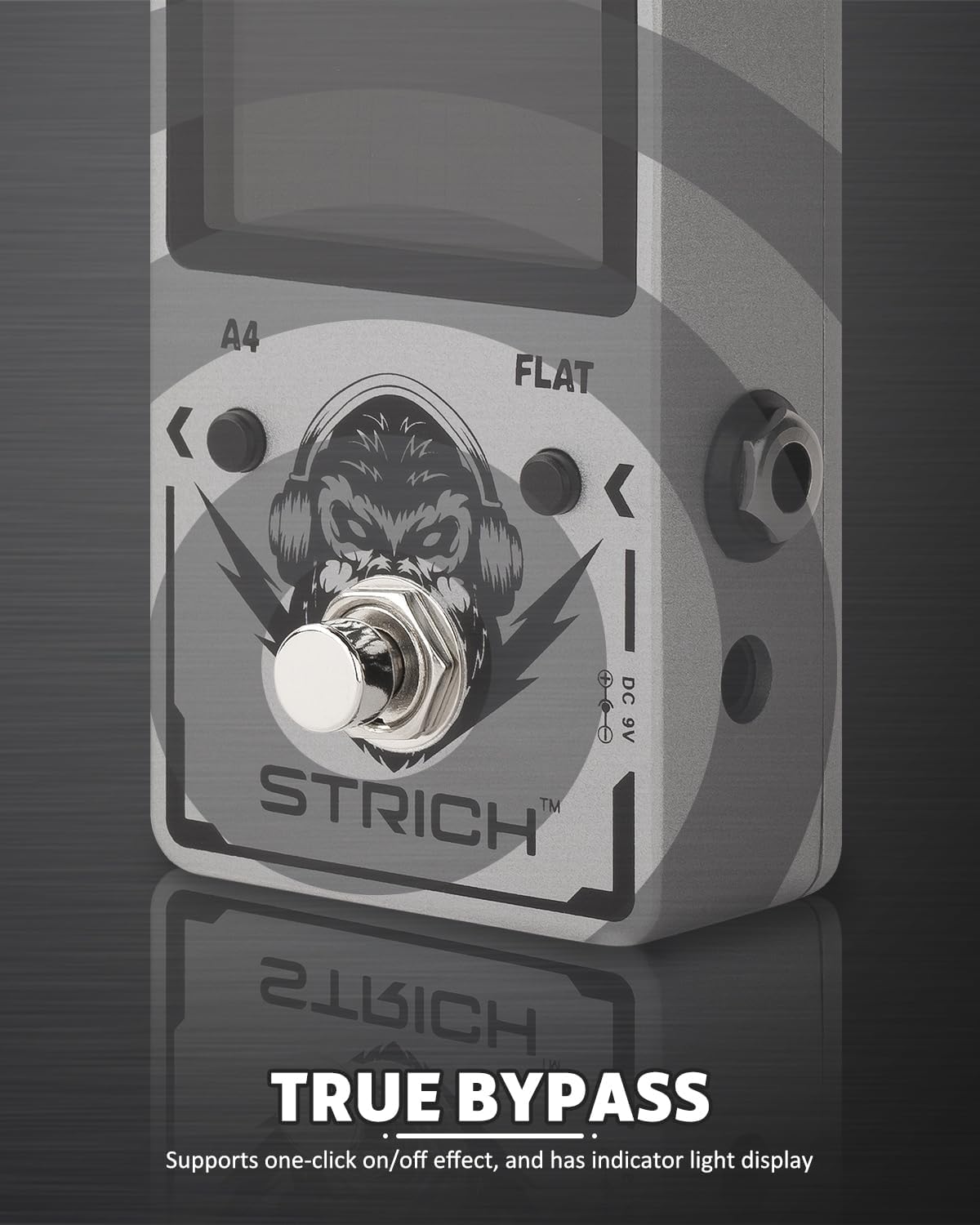 Tuner Pedal, Silver, Compact with Large Color Screen - Precision Chromatic Drop Tuning, 430-450Hz A4 - photo 5