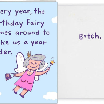 Funny Birthday Card for Women, Men, Friends! Hilarious Birthday Fairy Joke