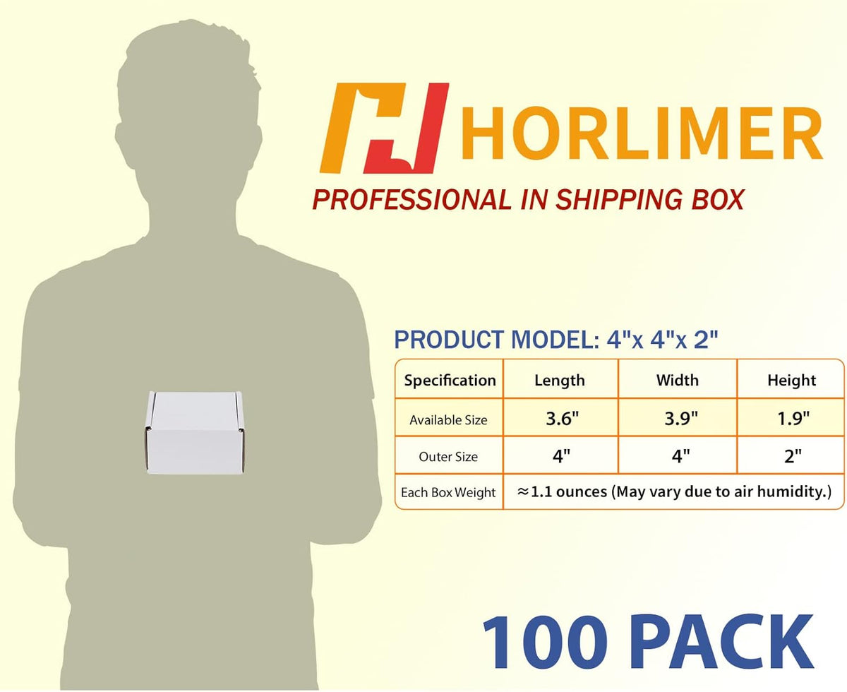 4 x 4 x 2 Inch White Corrugated Shipping Boxes, Set of 100 - photo 2