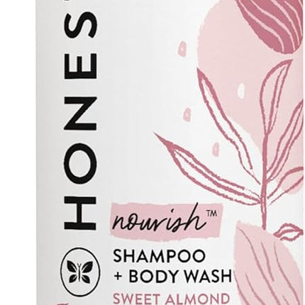 The Honest Company 2-in-1 Cleansing Shampoo Body Wash Gentle for Baby, Naturally Derived Tear-free Hypoallergenic Sweet Almond Nourish 10 fl oz