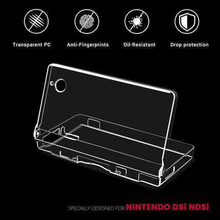 Gimtsui Clear Crystal Hard Shell Protective Case Cover Suitable for Nintendo DSi NDSi