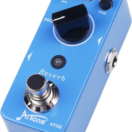 AITONE Guitar Reverb Pedal Mini Digital Metal Effect Pedal with 3 Modes Church Plate Studio 32 bit Audio True Bypass for Electric Guitar (AT-02)