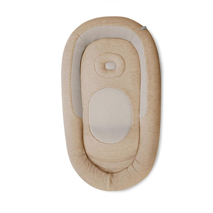 Inglesina Welcome Pod Baby Lounger (0–8 Months) – US Compliant Infant Lounger with Ergonomic Support for Supervised Tummy Time & Play, Breathable Bamboo & 3D Mesh, Warm Beige