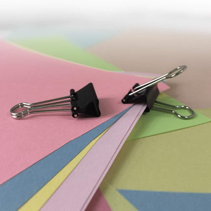 Amazon Basics Sturdy Binder Clips, Office Supplies, Medium 1.25 in, Document Organizing, Black, 96 Count (8 Pack of 12)