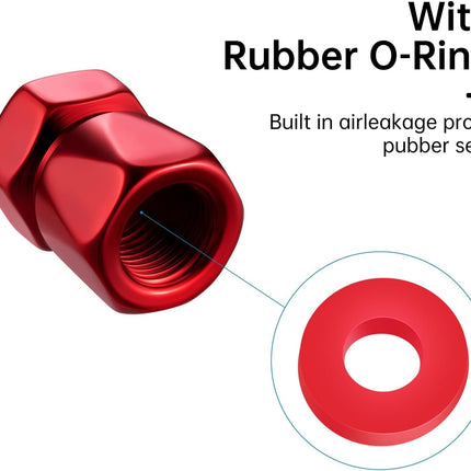 Tire Valve Stem Caps for Toyota, Corolla, RAV4, Highlander Metal Car Wheel Air caps Auto Valve Stem Caps Accessories 4 Pack Red