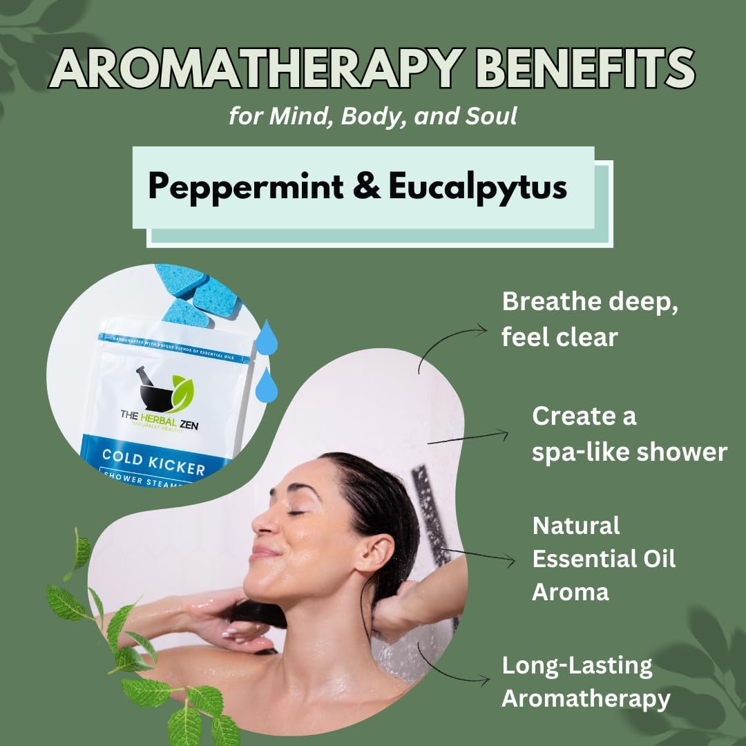 Peppermint & Eucalyptus Aromatherapy Shower Steamers, 10 Pack - photo 3