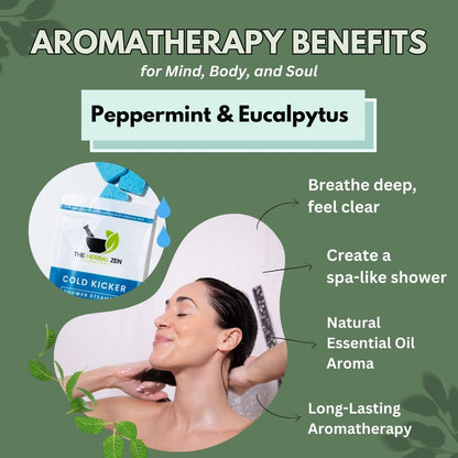 Peppermint & Eucalyptus Aromatherapy Shower Steamers, 10 Pack - photo 3
