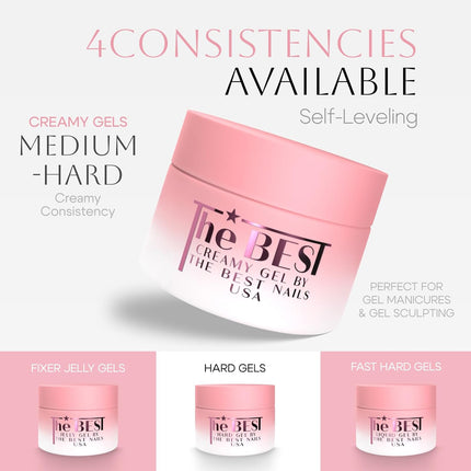 THE BEST Creamy Hard Builder Gel AMSTERDAM – Patented, Professional UV/LED Nail Extension Gel for Sculpting & Overlays, 6-Week Wear – Creamy Self-Leveling Hard Gel System – 21 FREE, Made in USA