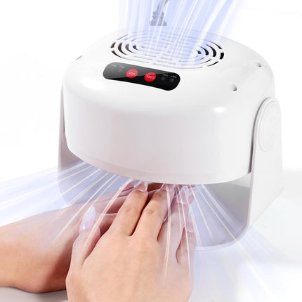 600W Nail Polish Dryer: 2026 6X Faster Drying with Dual Heating & Cooling Modes, Adjustable Angle Nail Fan for Salon & Home Use (White)