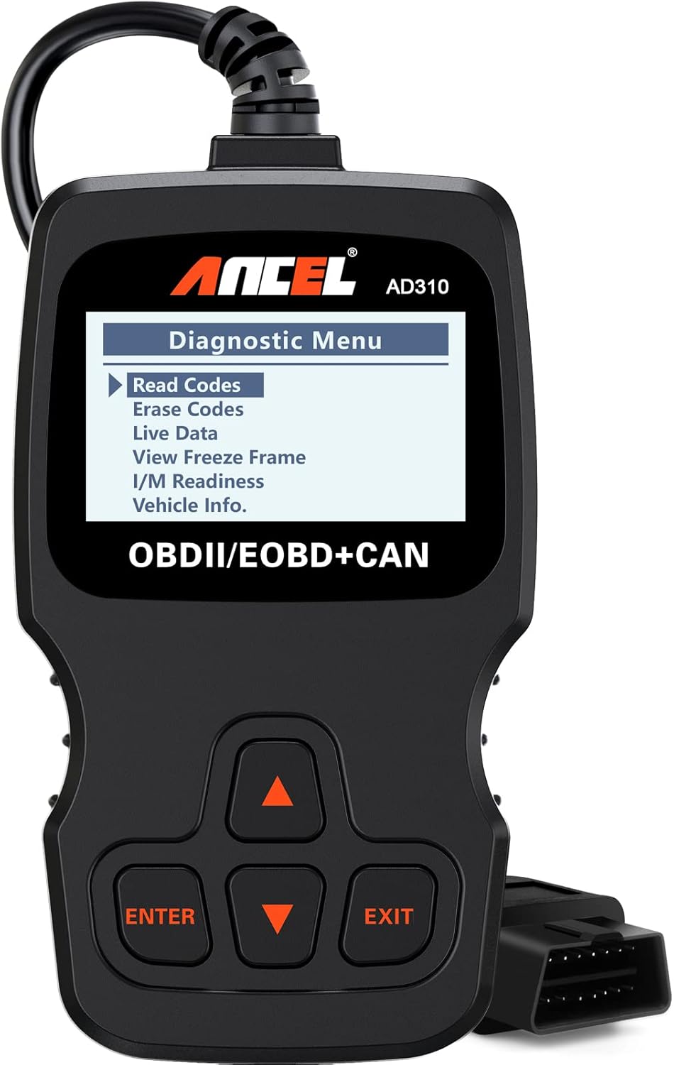 Classic Enhanced Universal OBD II Scanner Engine Fault Code Reader, Black