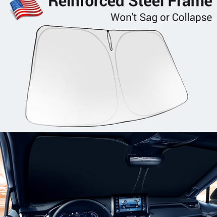 Proadsy 2026 Upgrade Windshield Sun Shade Custom Fit Mazda CX5 CX-5 2017-2025 2026 4-Layer Foldable Front Sunshade Protector Sun Visor Blocks UV Rays Keep Car Cooler