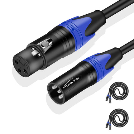 XLR Cable, XLR Microphone Cable Male to Female 25ft 2 Pack
