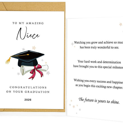 Graduation Card for Nephew 2026 Proud Congrats Greeting from Aunt or Uncle Inspirational Celebration Gift for High School or College Graduate (Nephew)