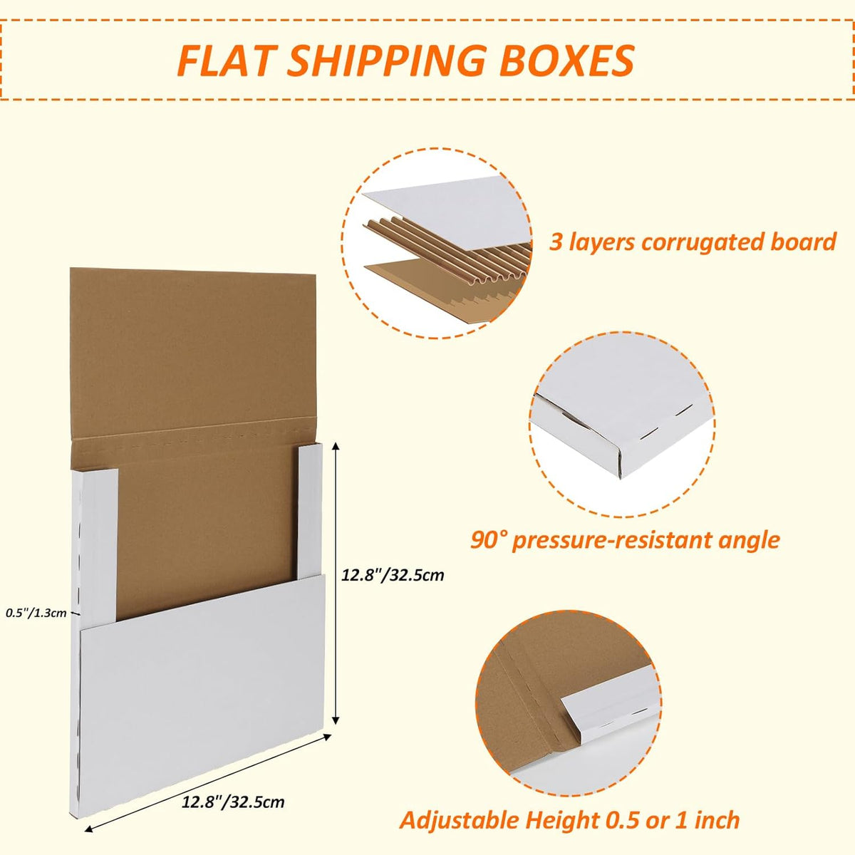 12.8 x 12.8 x 1 Vinyl Record Shipping Boxes, Set of 25 - photo 2
