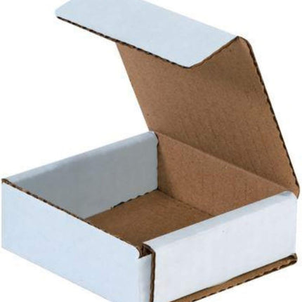 Secure Seal Shipping Boxes - 3x3x1" Mailers - White Foldable Corrugated Cardboard Packaging for Mailing, Moving, Storage, and Organizing - Strong Lightweight Foldable (Bulk 100 Pack)