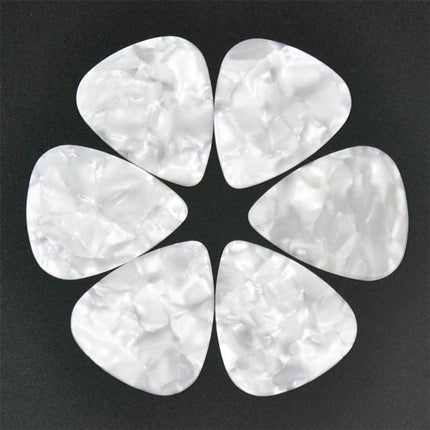 Celluloid White Pearl Guitar Or Bass Pick - 0.46 mm Light Gauge - 351 Shape - 12 Pack