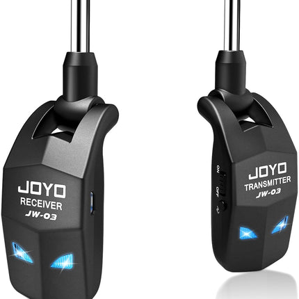 JOYO 2.4GHz Wireless Guitar System 4 Channels Rechargeable Audio Wireless Transmitter Receiver for Guitar Bass Electric Instruments (JW-03)