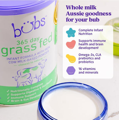 365 Day Grass Fed Infant Formula with Iron, Cow Milk-Based Powder, 20 oz - photo 2