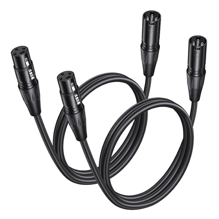2-Pack XLR Cable - 6ft, Male to Female Microphone Cable