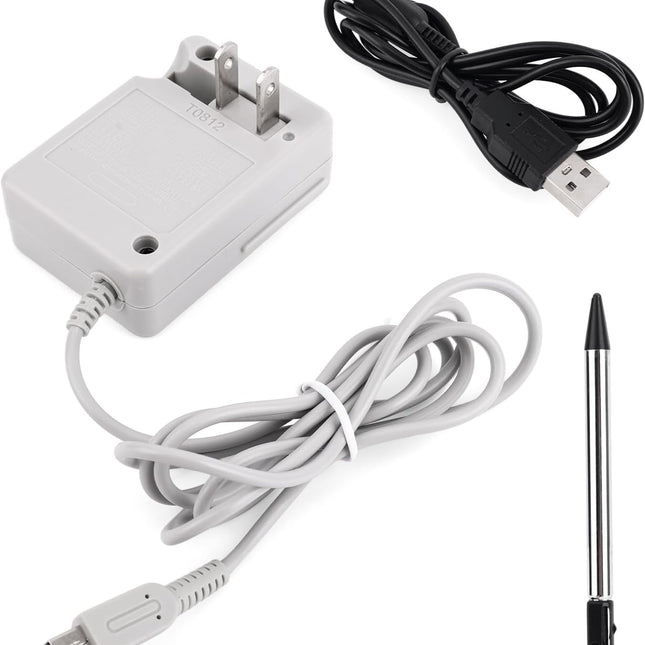 Charger & Stylus Pen & Short Cable, AC Adapter Compatible with 3DS/3DSXL/New 3DS/New 3Dsll/2DS/Dsi/Dsix/DS Lite Console