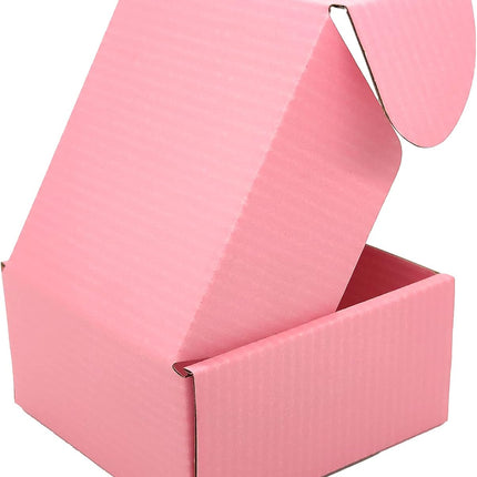 Small Pink Shipping Boxes for Small Business Pack of 25-4x4x2 inches Cardboard Corrugated Mailer Boxes for Shipping Packaging Craft Gifts Giving Products