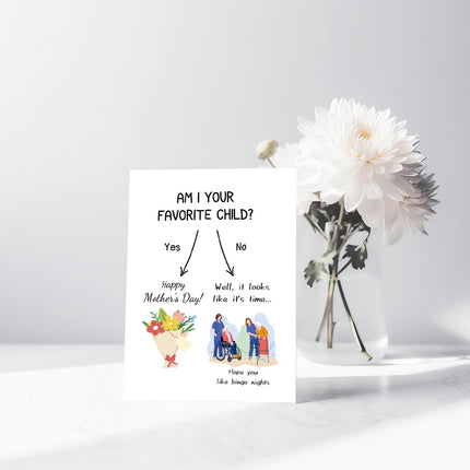 UUEFKTN Funny Mother's Day Card for Mom Grandma, Humorous Mother's Day Cards Gift from Son Daughter Grandson Granddaughter.
