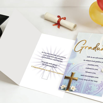 Christian Graduation Card, Religious Graduation Gift for Her Him Family, Inspirational Faith-Based Blessings for High School, College & University Graduates