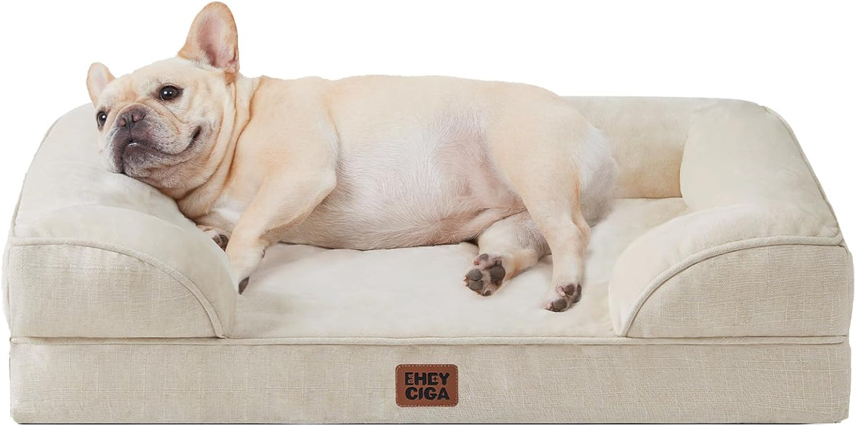 Orthopedic Dog Bed for Small Dogs, Waterproof Memory Foam Small Dog Beds with Sides, Non-Slip Bottom and Egg-Crate Foam