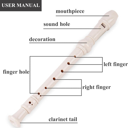Recorder Instrument for Beginner Adults,8-Hole Soprano Descant Recorder Music Flute with with Cleaning Rod & Leather Case For Home Entertainment(2-Dense Dog)
