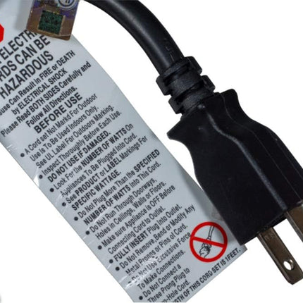 Cablelera Power Cord Extension and Splitter, NEMA 5-15P to NEMA 5-15R x 2, 16 AWG, 13A, 125V (ZWACPQAG-14) Black