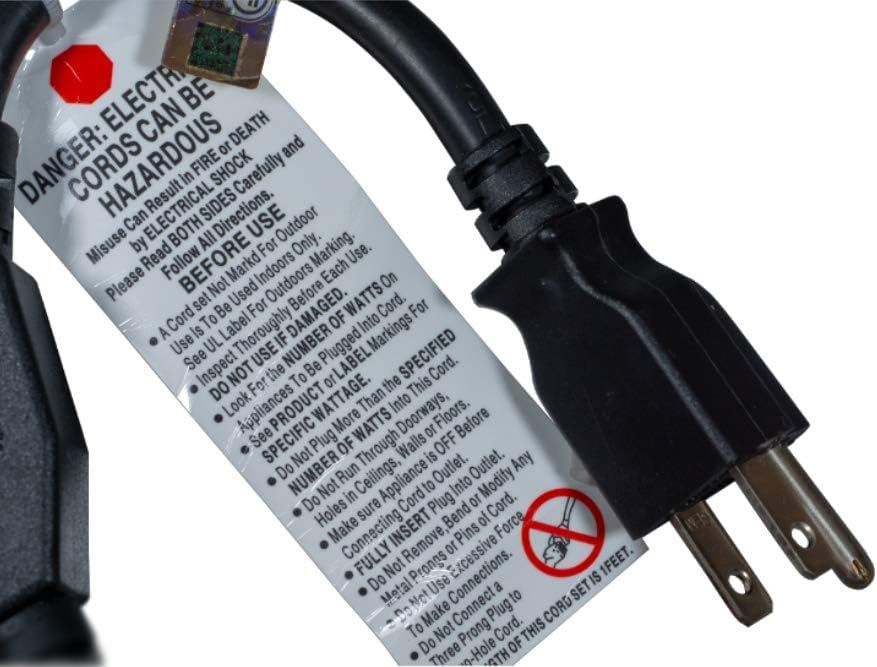 Power Cord Extension and Splitter, NEMA 5-15P to Dual NEMA 5-15R, 16 AWG, 13A, 125V, Black - photo 4