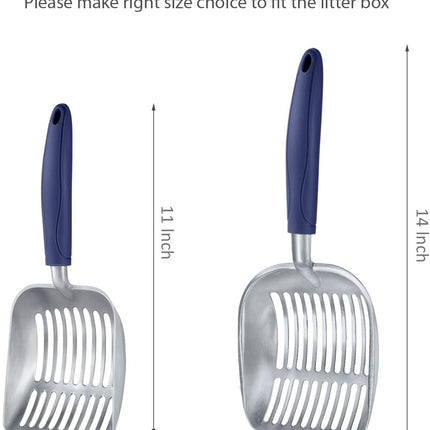 WePet Cat Litter Scoop, Aluminum Alloy Sifter, Kitty Metal Scooper, Deep Shovel, Long Handle, Poop Sifting, Kitten Pooper Lifter, Durable, Heavy Duty, for Litter Box