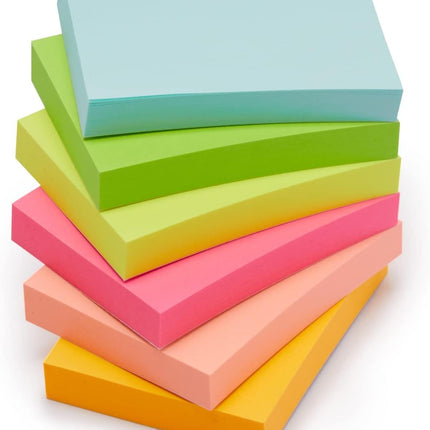 Amazon Basics Mini Rectangular Sticky Notes, 1.5x2 Inches, Bright Colors Self-Stick Pads, Easy to Post for Home, Office, Notebook, 70 sheets/Pad, Pack of 24