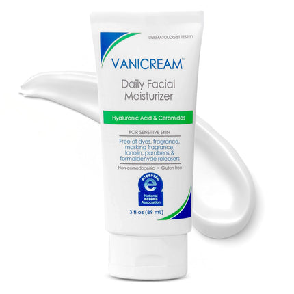 Daily Facial Moisturizer With Ceramides and Hyaluronic Acid - Formulated Without Common Irritants for Those with Sensitive Skin, 3 fl oz (Pack of 1)