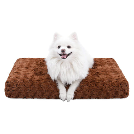 Washable Dog Bed Medium Size Dog Crate Bed Plush Pet Mat 35"x23" Gray