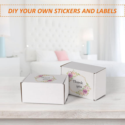HORLIMER 6x4x3 inches Shipping Boxes Set of 50, White Corrugated Cardboard Box Literature Mailer