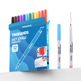 Magnetic Wet Erase Markers,0.7mm Ultra Fine Tip,12 Colors