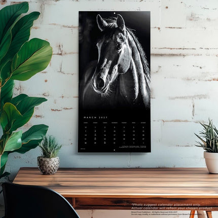 The BrownTrout Portrait Series: The Noble Horse | 2027 12 x 24 Inch (Hanging) Monthly Square Wall Calendar | Plastic-Free | Pets Equestrian