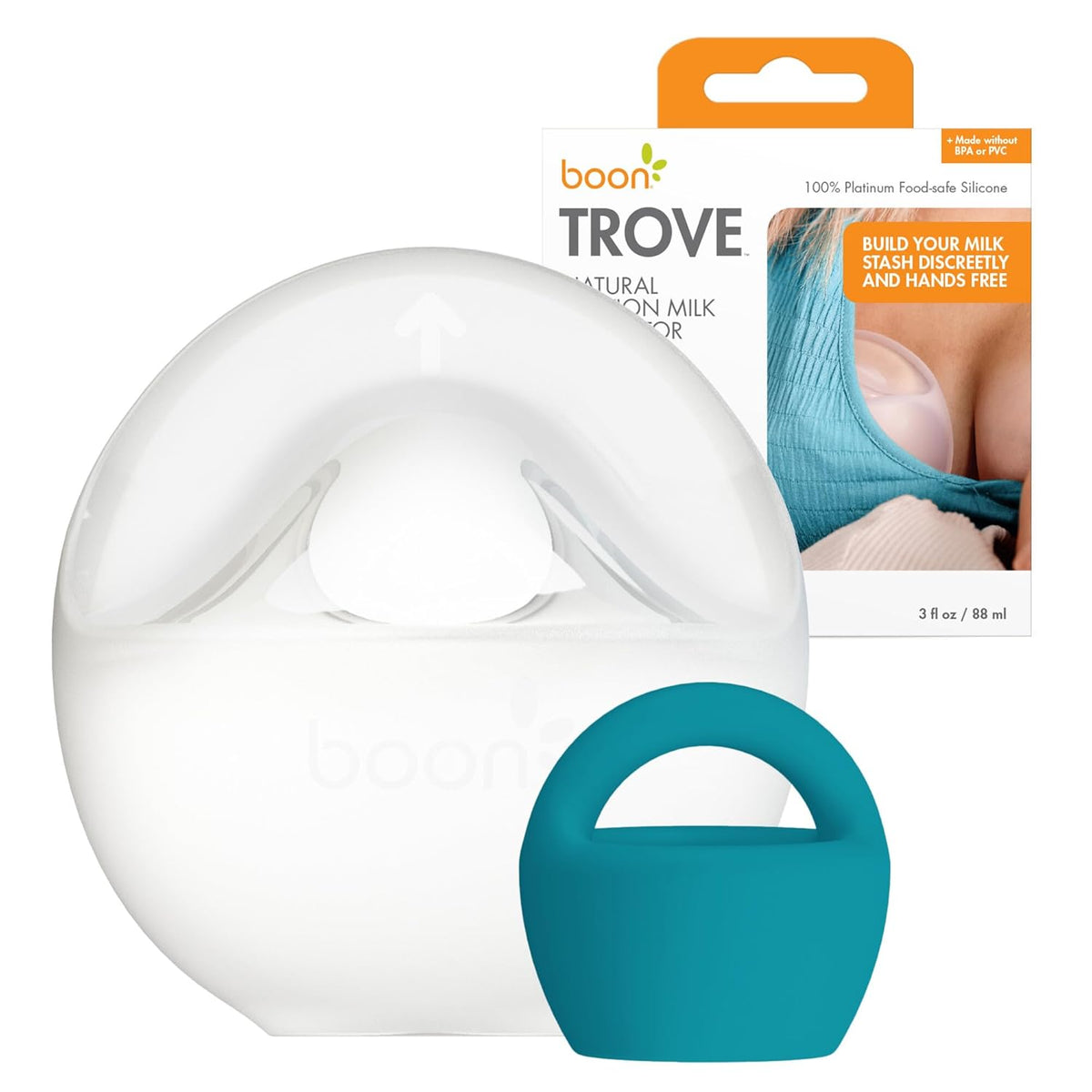 Silicone Manual Breast Pump - Passive Milk Collector - Hands Free Breast Pump for Nursing - Breastfeeding Essentials 