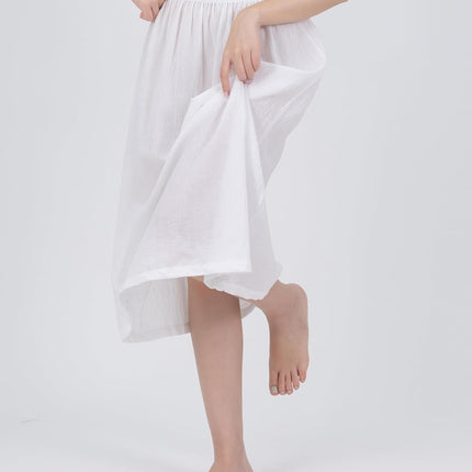 Cotton Half Slip Skirt, Women's Midi Length Underskirt with Elastic Waistband