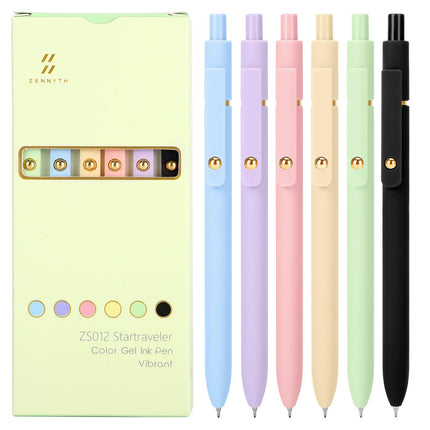 Gel Pens,6 Pcs 0.5mm Retractable Quick Dry Blue Ink Pens