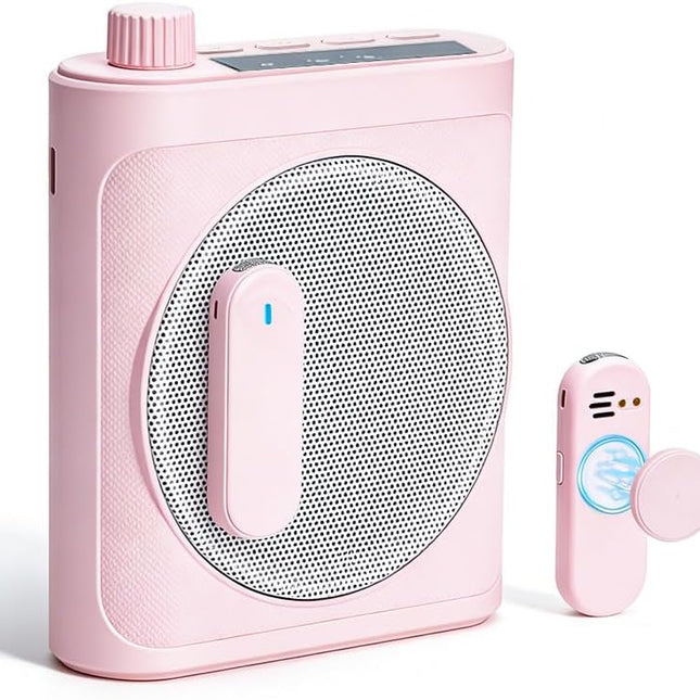 Voice Amplifier for Teachers with Dual Magnetic Wireless Lavalier Microphones & Noise Reduction - Bluetooth Portable