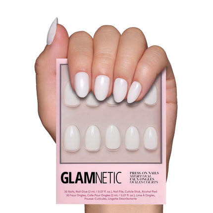 Press On Nails, Short Oval Magnetic, Fake Nails 30pc Nail Kit